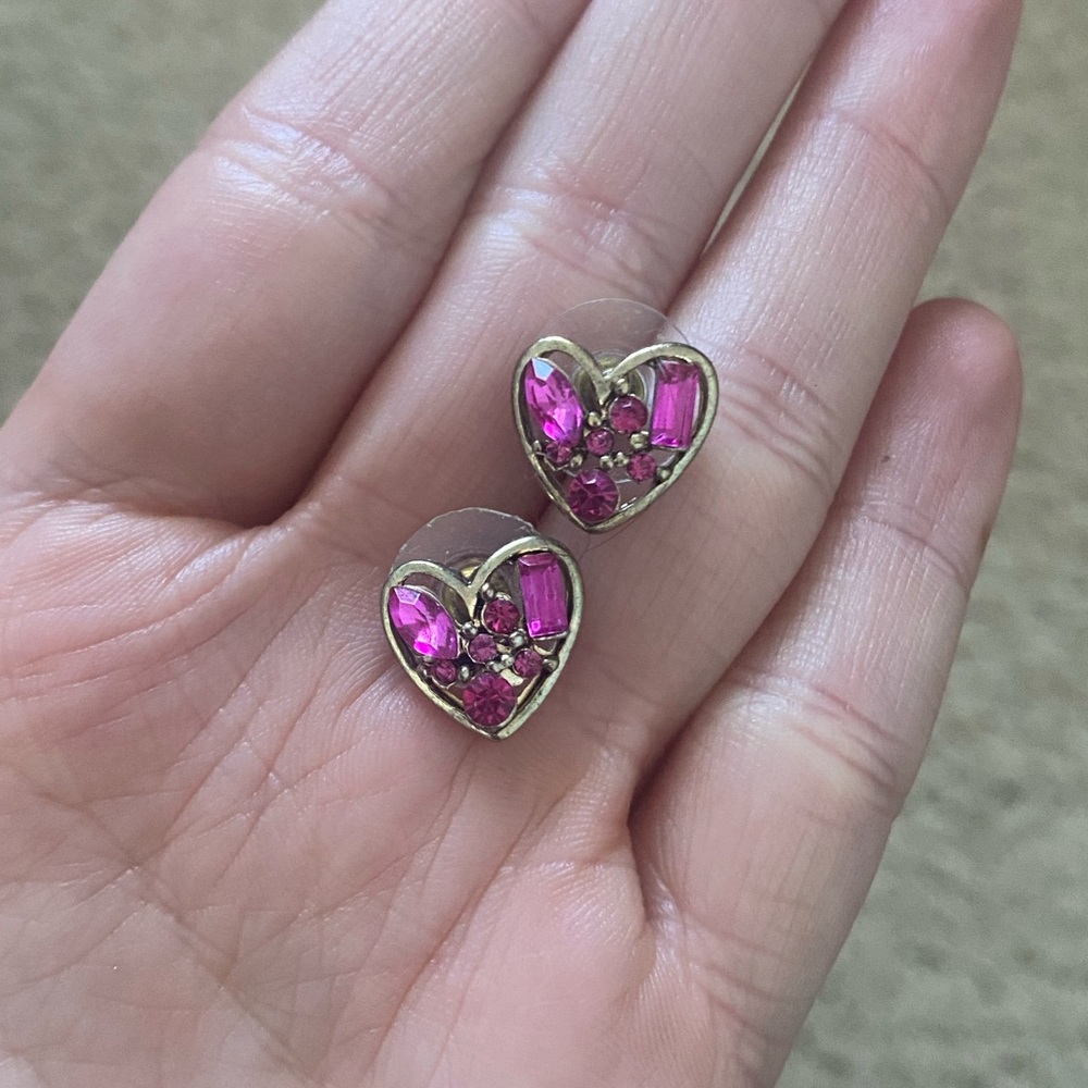 Vintage Betsey Johnson Small Heart Studs